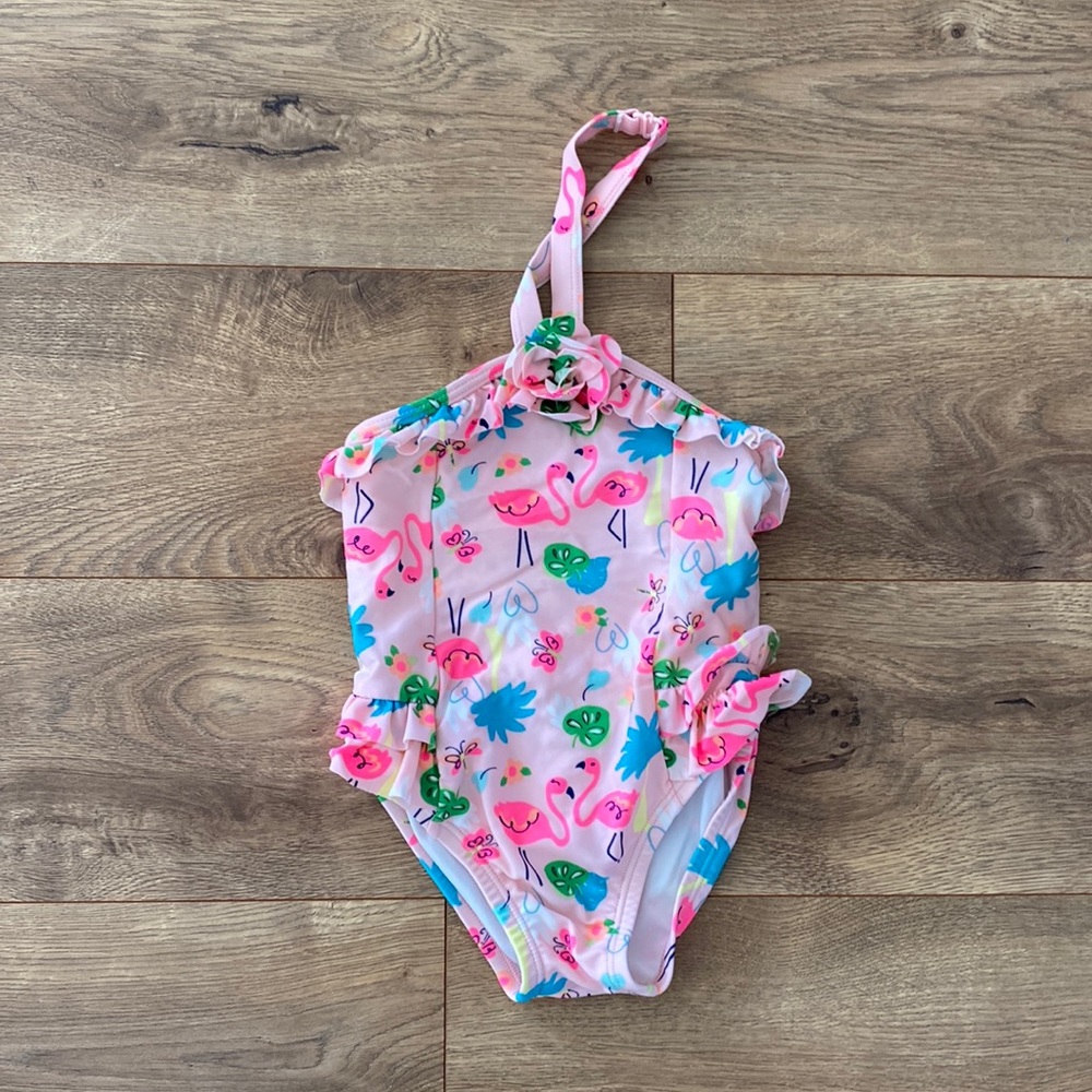Baby girl flamingo swimsuit (size 18-24 months)